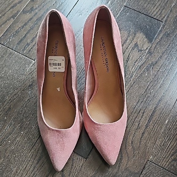 Christian Siriano Shoes - Christian Siriano Pink Pointed-Toe Velvet Heels